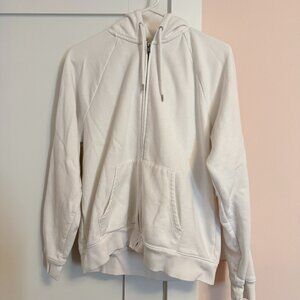 Gap Hoodie White Zip Front Size M Relaxed Fit